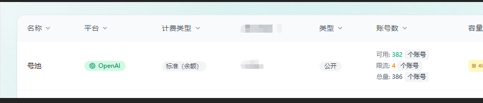 账号池状态截图